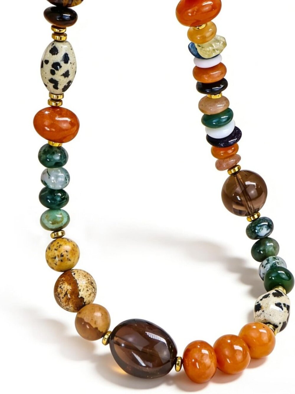 Colorful Boho Chunky Beaded Necklace for Women | Handmade Gemstone Choker & Bib